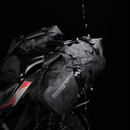 Rhinowalk Motorcycle Saddle Bags Waterproof Anti-Vibration Motor Side Bags Shoulder Bag Motorbike Panniers 28L(14L*2) for Most Adventure and Sport Bike Motorcycle Racks, 1 Pair