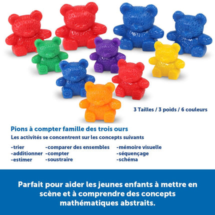 Learning Resources Original Three Bear Family Rainbow Counters, Age 3+
