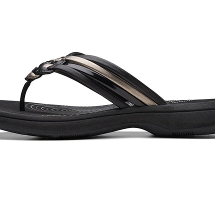 Clarks Women's Breeze Coral Flip-Flop, Black Combi, 4 UK