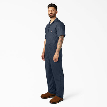 Dickies Mens Short Sleeve Coveralls, Dark Navy, L Big Tall