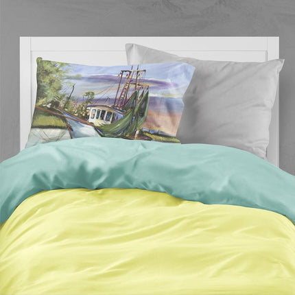 Caroline's Treasures JMK1059TAIE D'OREILLER Jeannie Bateau de crevettes Taie d'oreiller standard en tissu, Légère, super douce, facile d'entretien, Taie d'oreiller décorative, Standard,