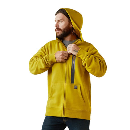 ARIAT Men's Rebar Workman Full Zip Hoodie, Antique