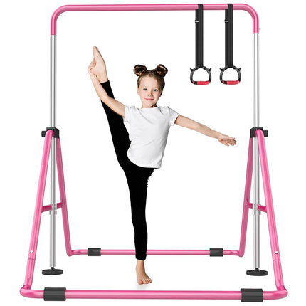 Nimsqury Foldable Gymnastics Bar, 5-Height Adjusta