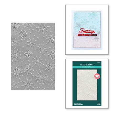 Spellbinders 3D Embossing Folder 5.5"x8.5"-Flurry of Snowflakes, ONE