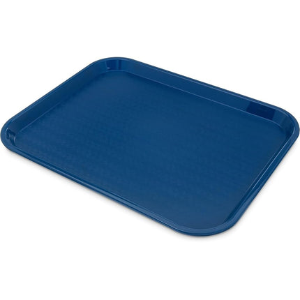 Bandeja de cafetería de comida rápida Carlisle FoodService Products con superficie estampada para cafeterías, comida rápida y comedores, plástico, 14" x 18", azul, (paquete de 12)