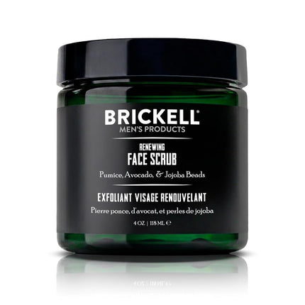 Brickell Men's Renewing Face Scrub for Men, Natura