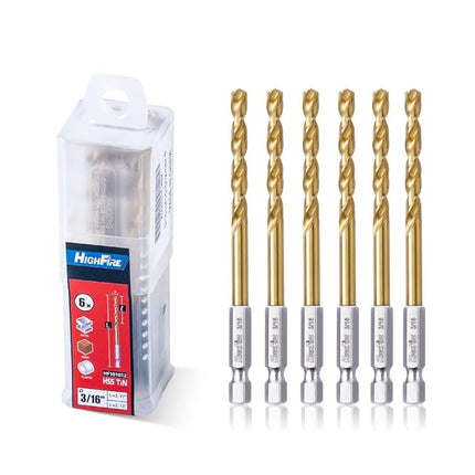 HIGHFIRE 3/16 Inch Twist Drill Bits - HSS Sharp He