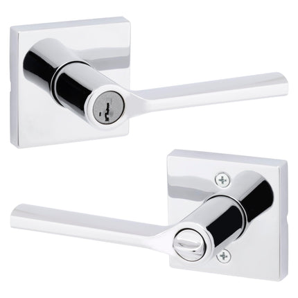 Kwikset Lisbon Square Entry Door Knob with Lock an