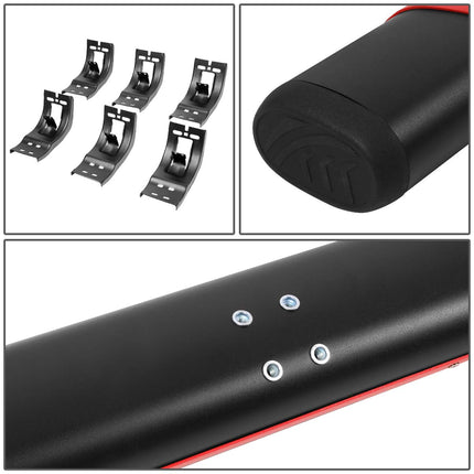 DNA Motoring STEPB-ZTL-8200-BKRD Estriberas Laterales de 5.5 Pulgadas con Almohadilla Roja de Repuesto para Ram Crew Cab 09-20