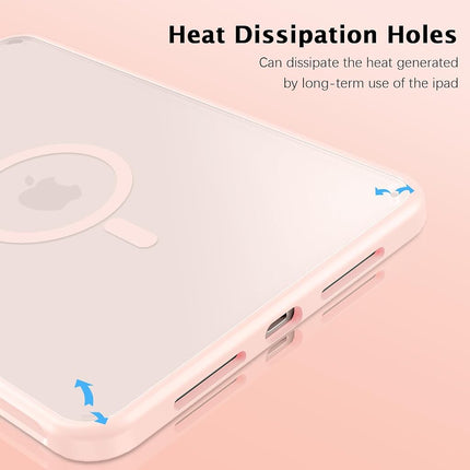 Telaso for iPad mini 7 A17 Pro 2024/iPad Mini 6 2021 8.3 Inch iPad mini 7th/6th Gen Magnetic Case, Translucent Matte Back Soft TPU Bumper Military Grade Protective Case for iPad mini 7/Mini 6, Pink