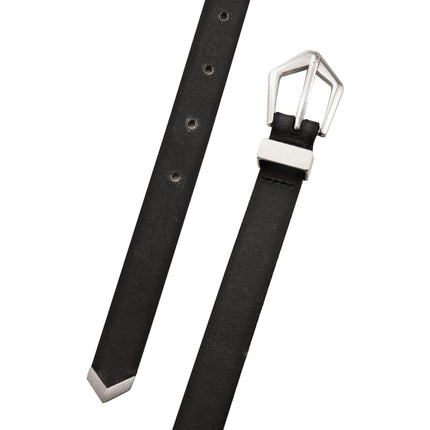 Lucky Brand Women's Leather Bold Fashion Statement Belts, Diamond Buckle - Black, S