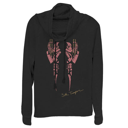 STAR WARS Women's Cowl Neck Sweater, Black, Small