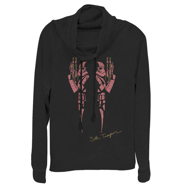 Star Wars Junior's Cowl Neck Sweater, Black, Mediu