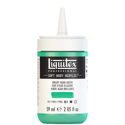 Liquitex 1959660 Professional Acrylic Paint Soft Body - Artist Paint in Creamy Opaque Consistency, High Pigmentation, Lightfast and Ageing Resistant, 59 ml Bottle - Aqua Green Luminous
