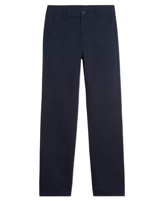 Nautica Boys' Flat Front Stretch Twill Chino Khaki