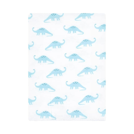 Hudson Baby Unisex Baby Flannel Burp Cloth 12pk, Soft Teal Dino, One Size