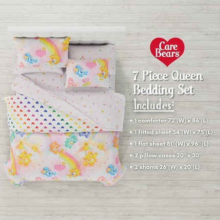 Franco Comforter and Sheet Set, Microfiber, Care Bears, Queen