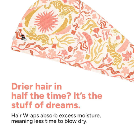 Dock & Bay Turban Hair Towel - for Home & the Beach - Super Absorbent, Quick Dry - Tiger Palm, One Size