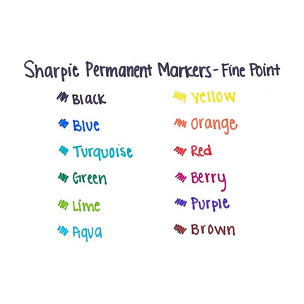 Sharpie Permanent Markers, Fine Point Green, 2 packs of 12 Total of 24