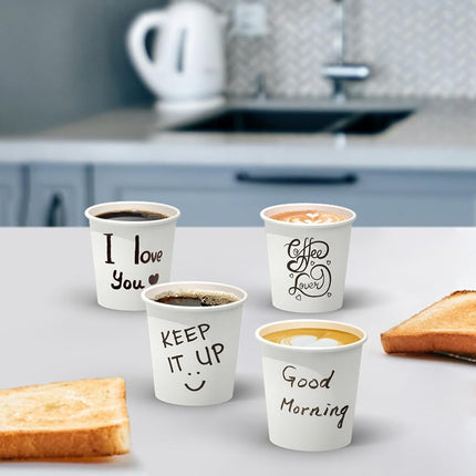 Dealusy 100 Count Paper Cups 4 oz, Leak-Free Food Safe 4oz Cups, Paper Coffee Cups, Hot Cups, Disposable Small Paper Cups