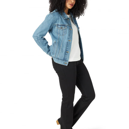 Wrangler Women's Relaxed Fit Memory Maker Jean Jacket, Basin, X-Large
