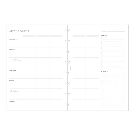 Filofax Lifestyle Refill, A5 Size, Notebook Refill, White Paper, Activity Planner, 56 Sheets (B132849)