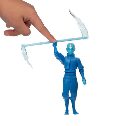 Avatar: The Last Airbender Avatar Aang (Book One) - 4.5-Inch Scale Figure with Staff, Air Effects, and Battle Action