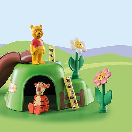 Playmobil 71317 1.2.3 & Disney: Winnie's & Tigger's Bee Garden, Winnie-the-Pooh, educational toys for toddlers, gifting toy and fun imaginative role-play, playsets for children ages 12 months+