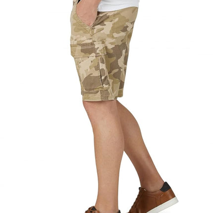 Wrangler Authentics Men's Classic Relaxed Fit Stretch Cargo Short, Jungle Elmwood Camo, 32