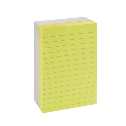 Amazon Basics Lined Square Sticky Notes, 10.16 x 15 cm, Assorted Colours, Pack of 5