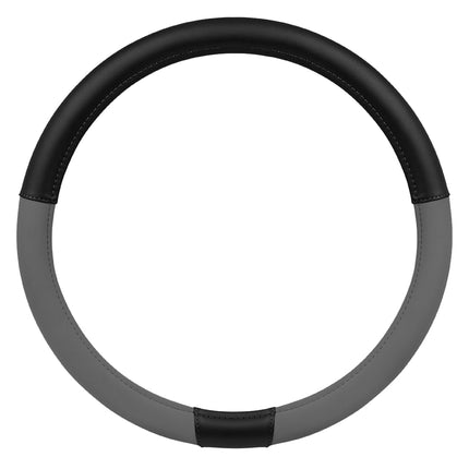 CAT® ErgoDrive Car Steering Wheel Cover with Dark Gray Grip, Standard 15 inch Size, Durable and Comfortable with Advanced Grip, Black Faux Leather Steering Wheel Cover for Auto Truck Van SUV
