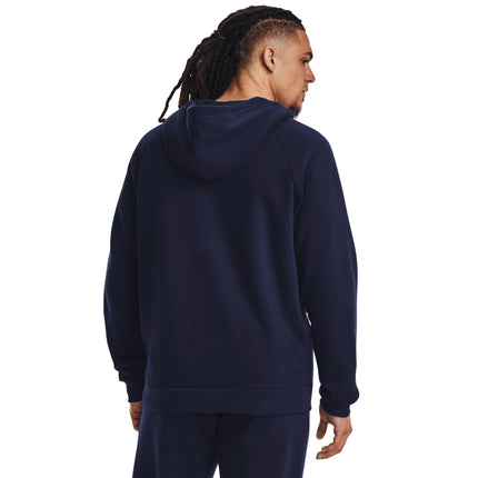 Under Armour Mens Rival Fleece Zip Hoodie - Midnight Navy / / White - XL