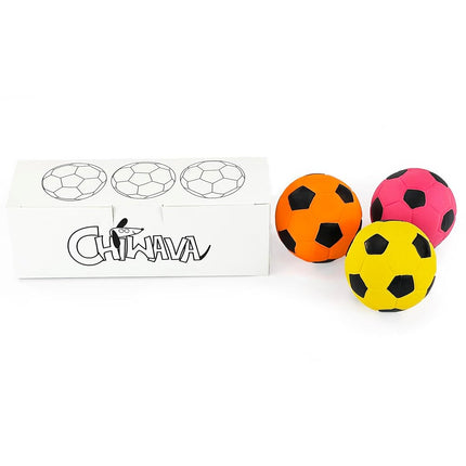 Chiwava 3PCS 2.7'' Squeak Latex Dog Toy Football Chew Fetch Throw Ball for Medium Dogs Interactive Play