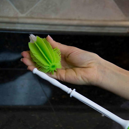 Innobaby Cleanin' Smart 2-in-1 Silicone Bottle Cleaning Brush,Green,