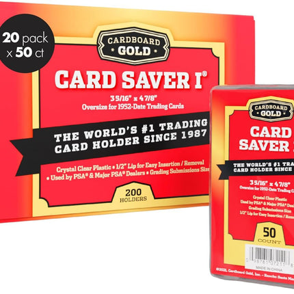 Cardboard Gold Card Saver 1-1000 Count - Semi Rigi