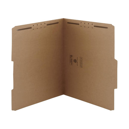 Smead Fastener File Folder, 2 Fasteners, 2/5-Cut Tab Right of Center Position, Letter Size, Kraft, 50 per Box (14882)