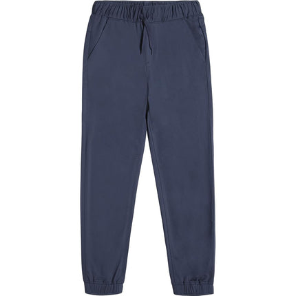 Nautica Pantalones deportivos uniformes para niños, cintura elástica con cordón, tejido de sarga elástico, azul marino/tejido de punto por urdimbre, 18-20