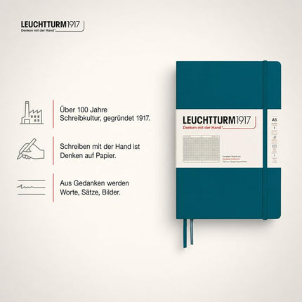 Notebook Medium (A5) SQUARED - PACIFIC GREEN