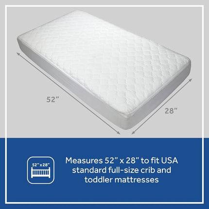 Lot de 2 protège-matelas imperméables Sealy pour lit de bébé/enfant - 100 % imperméable, jupe élastique profonde, lavable en machine et passe au sèche-linge 52"x28" - 2 protège-matelas (blanc)