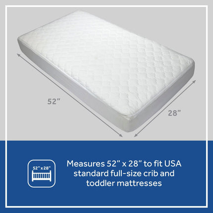 Sealy Waterproof Fitted Crib/Toddler Mattress Pad Cover 2-Pack - 100% Waterproof, Deep Fitted Stretch Skirt, Machine Washable & Dryer Friendly 52”x28” - 2 Protector Pads (White)