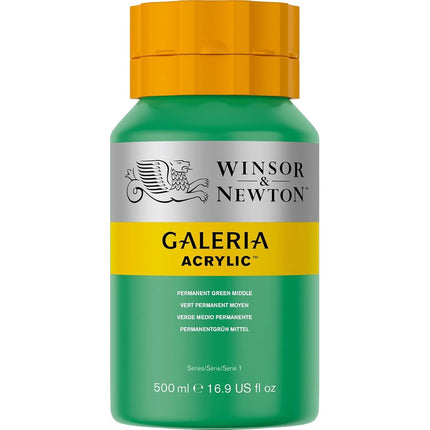 Winsor & Newton, Galeria Acrylic, Permanent Green Middle, 500ml