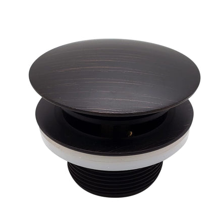 Westbrass D398RK-12A Bouchon de vidange de baignoire à champignon, filetage grossier NPSM 1-1/2" avec plaque frontale de trop-plein Illusionary, bronze antique