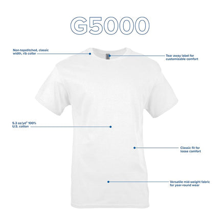 Gildan Men's, Heavy Cotton T-Shirt, Style G5000, White, L