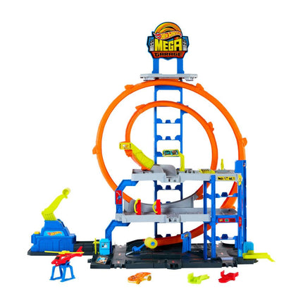 Hot Wheels Mega Loop Garage Track Set with Toy Car