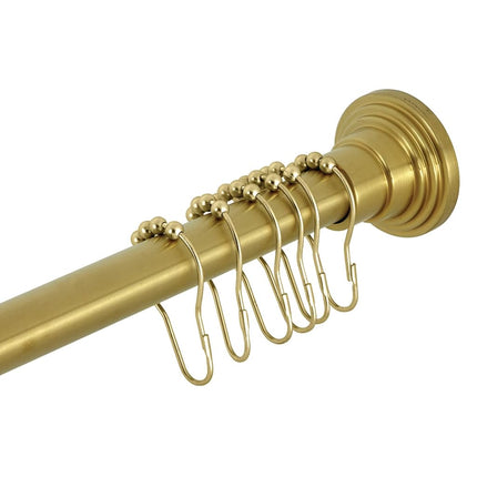 Kingston Brass SCC2717 Edenscape Barra de Cortina de Ducha Ajustable de Acero Inoxidable de 60"-72" con Anillas, Latón Cepillado