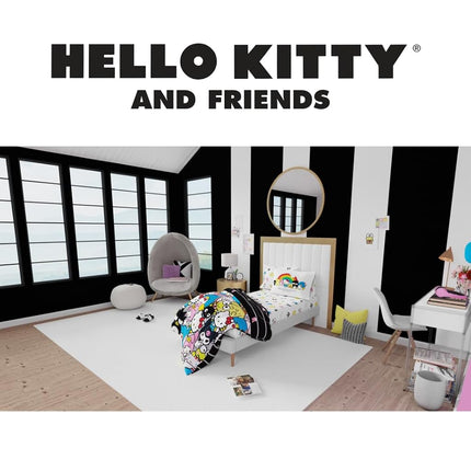 Franco Collectibles Sanrio Hello Kitty & Friends Bedding 5 Piece Super Soft Comforter and Sheet Set with Sham, Twin, (100% Official Licensed Product)