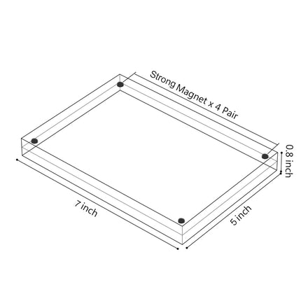 AMEITECH 5x7 Acrylic Photo Frame, Magnetic Picture Frames, 10 + 10MM Thickness Stand in Desk Table, Clear (5 Pack)