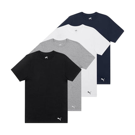 PUMA Men's 4 Pack Cotton Crew Neck Short Sleeve T-