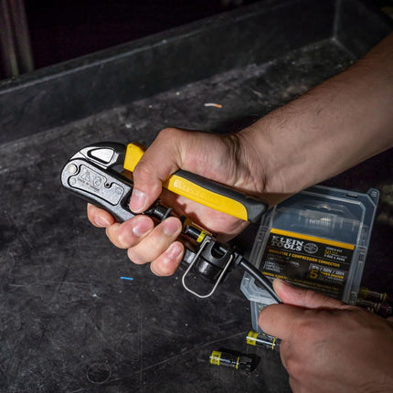 Compression Crimper, Wire Crimper and Coaxial Crimper for Indoor and Outdoor Cabling Klein Tools VDV211-063, Yellow