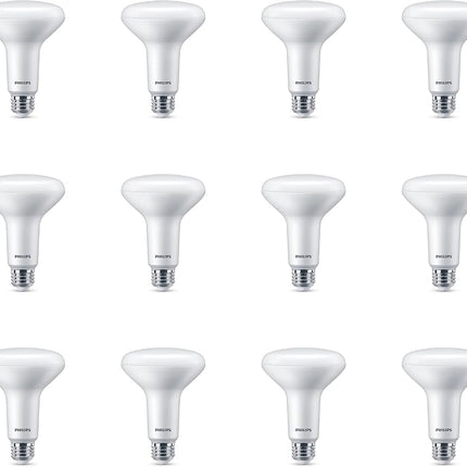 Philips BR30 Flicker-Free Dimmable Frosted LED Bulb, EyeComfort Technology, 650 Lumens, Soft White (2700K), 7.2W=65W, E26 Base, Title 20 Certified, Indoor, 12-Pack